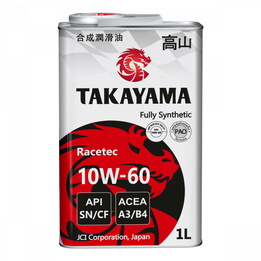 Takayama Racetec 10W-60 API SN/CF ACEA A3/B4, 1л