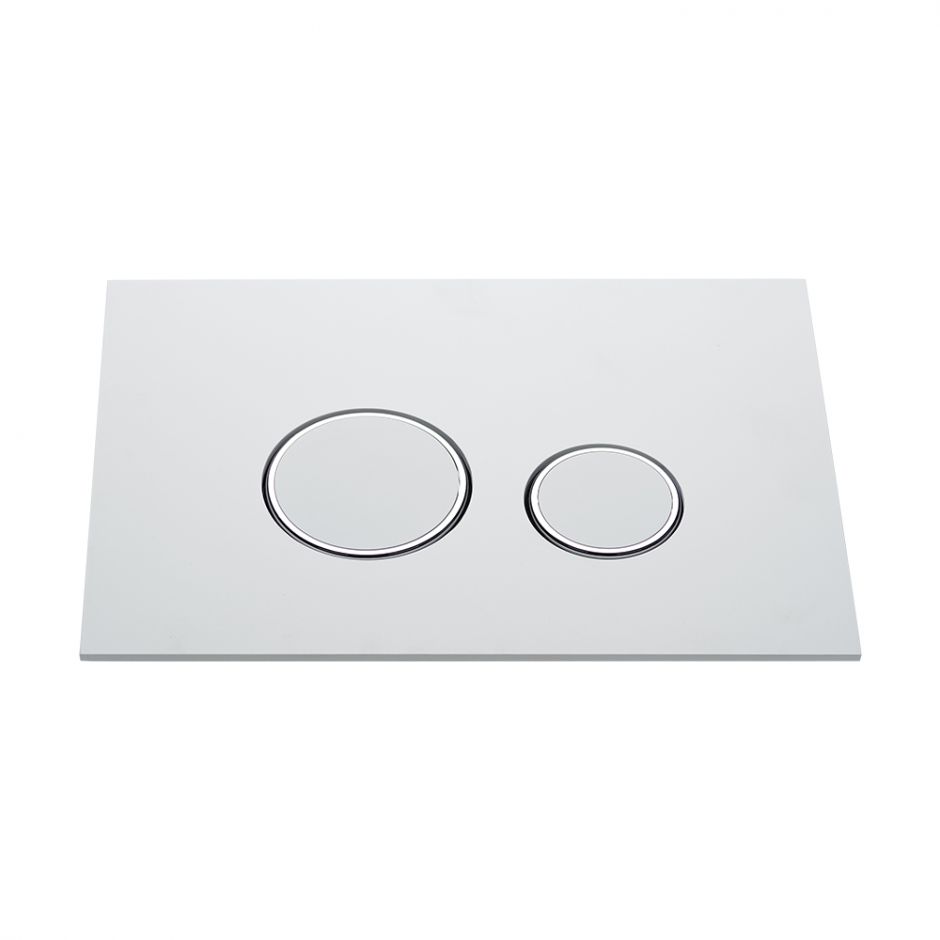 Белая клавиша для смыва KKPOL Aquafiori Sfera 350/AFS/057-10-00 с хромированными вставками ФОТО