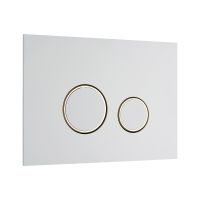 Белая клавиша для смыва KKPOL Aquafiori Sfera 350/AFS/057-30-00 с золотыми элементами схема 1