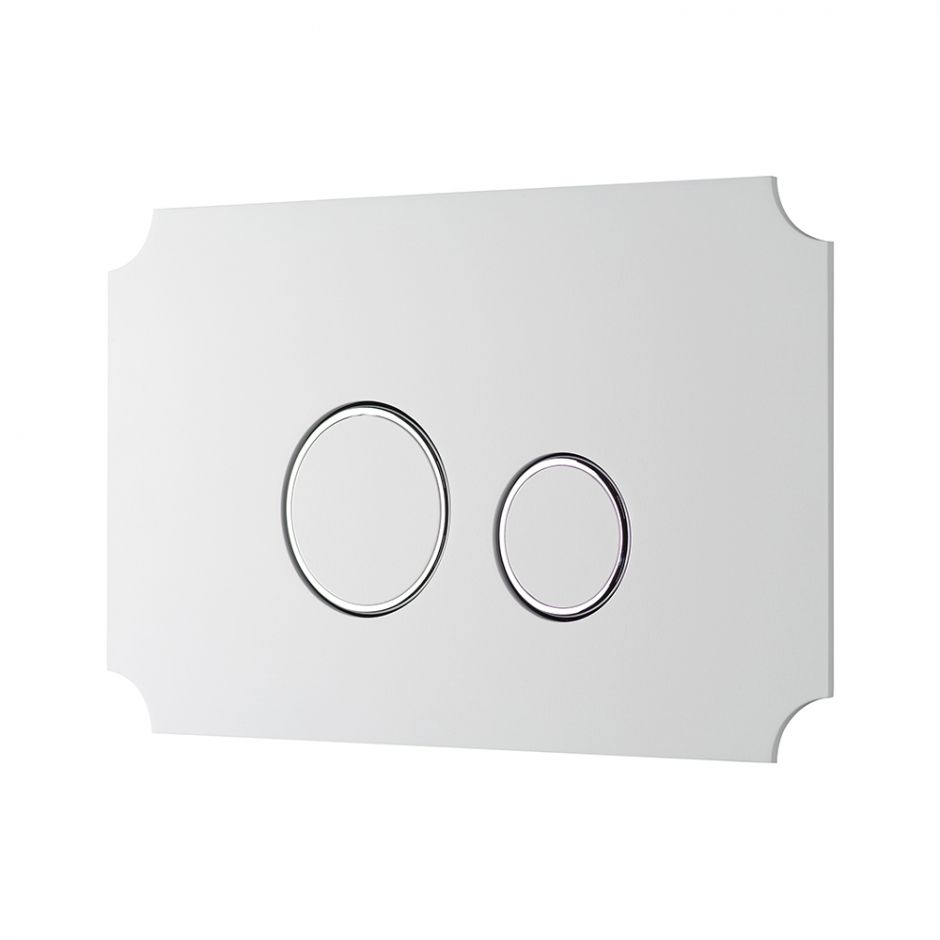 Белая кнопка для инсталляции унитаза KKPOL Aquafiori Vintage 350/AFV/077-10-00 с хромированными вставками ФОТО