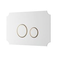 Белая кнопка для инсталляции унитаза KKPOL Aquafiori Vintage 350/AFV/077-30-00 с золотыми элементами схема 2