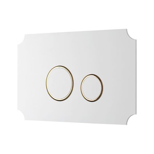 Белая кнопка для инсталляции унитаза KKPOL Aquafiori Vintage 350/AFV/077-30-00 с золотыми элементами схема 2