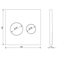 Клавиша смыва KKPOL Uni 350/PPB/006-00-00 белая матовая схема 2