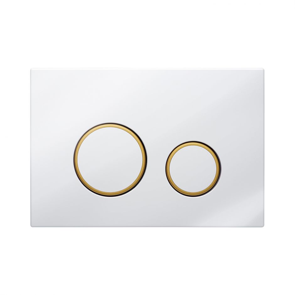 Клавиша для смыва KKPOL M11 350/PPB/042-00-06 белый матовый/золото матовое ФОТО