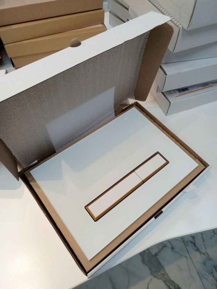 Клавиша для инсталляции KKPOL Vitrum Grande 350/PPB/044-00-06 белый/матовый золотой ФОТО