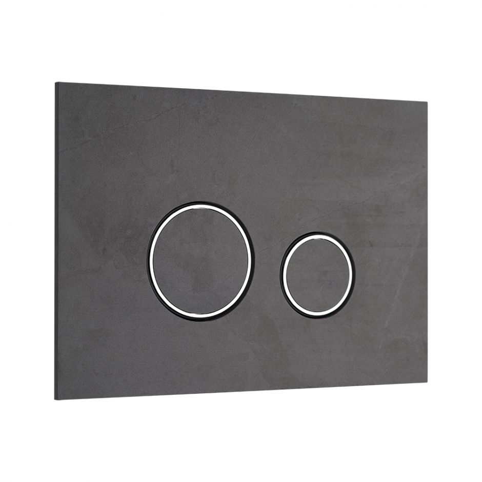 Изображение Клавиша смыва KKPOL Lapis Grande V1 350/PPK/420-00-03 Pietra Grey с круглыми кнопками