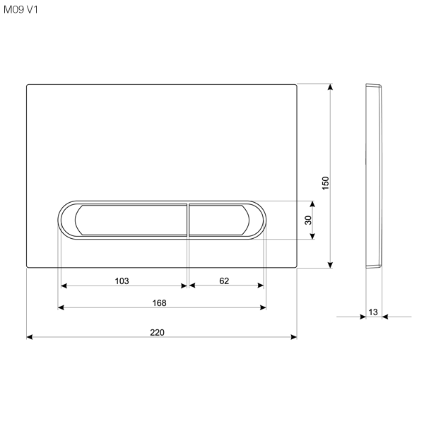Смывная клавиша KKPOL M09 350/PPL/008-00-00 цвет титан ФОТО