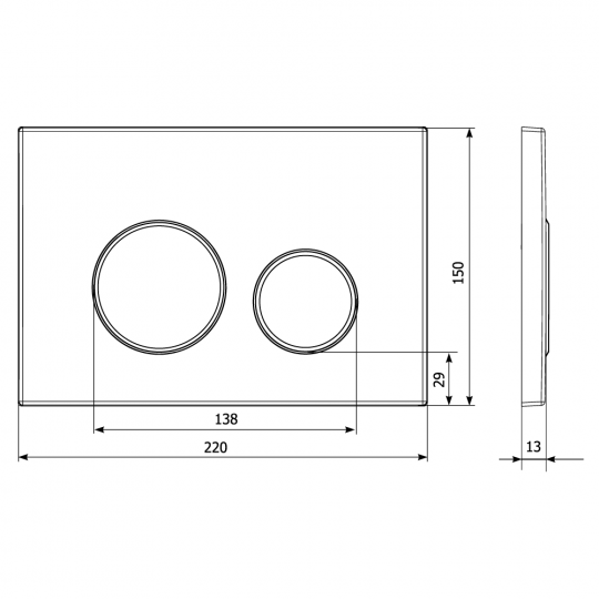 Клавиша для смыва KKPOL M11 350/PPL/009-00-00 титан схема 2 Клавиша для смыва KKPOL M11 350/PPL/009-00-00 титан схема 2