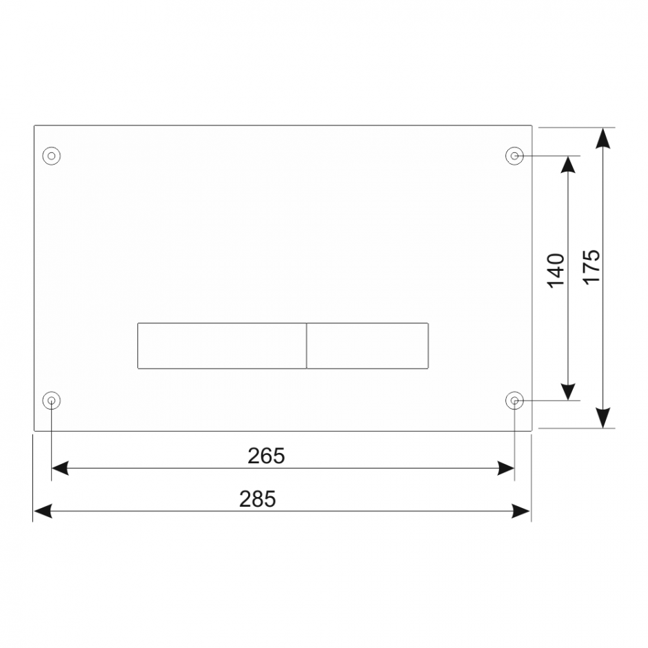 Металлическая клавиша смыва KKPOL Antivandal Slim 350/PPW/003-00-00 ФОТО