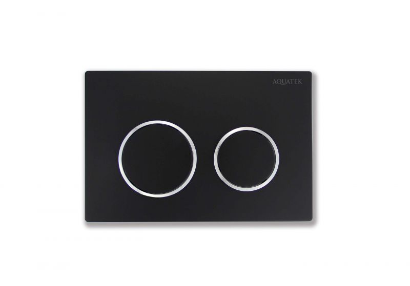 TDI-0000003 (007D) Панель смыва Aquatek Small Черная матовая ободок хром для INS-0000018