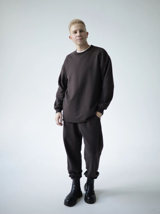 Кофта с длинным рукавом шоколад