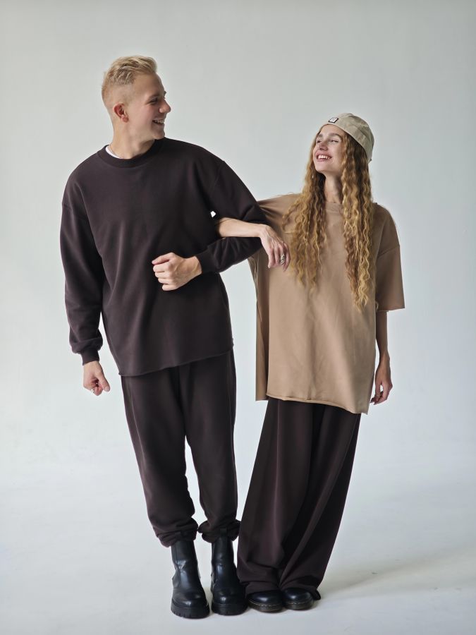 Кофта с длинным рукавом шоколад