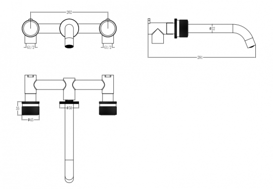 Вентильный смеситель для раковины Boheme Elegante 152 схема 15