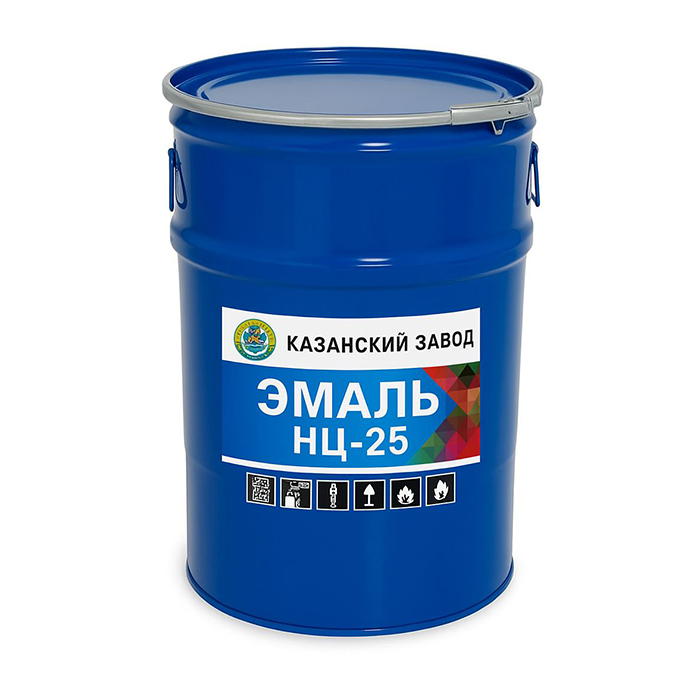 Эмаль НЦ-25 Казанский завод, желтая, 50кг.