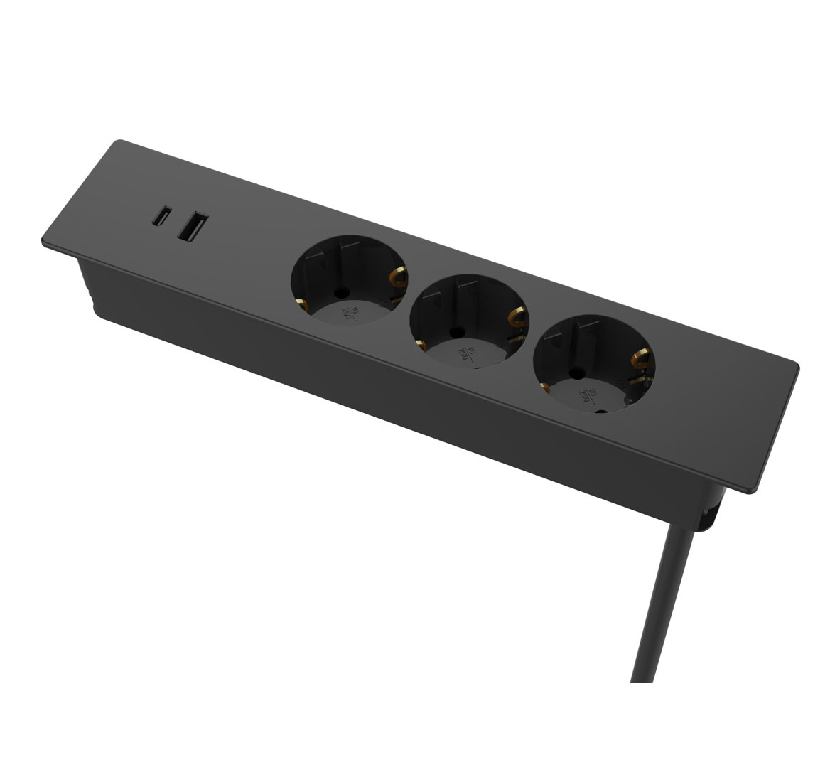 Врезной блок розеток Solo Into ЧЕРНЫЙ