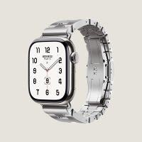 Часы Apple Watch Hermès Series 11 GPS + Cellular 42mm Silver Titanium Case with Stainless Steel Satiné Grand H (Размер S)