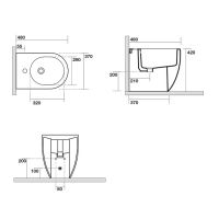 Напольное биде Kerasan Flo 312701 схема 2