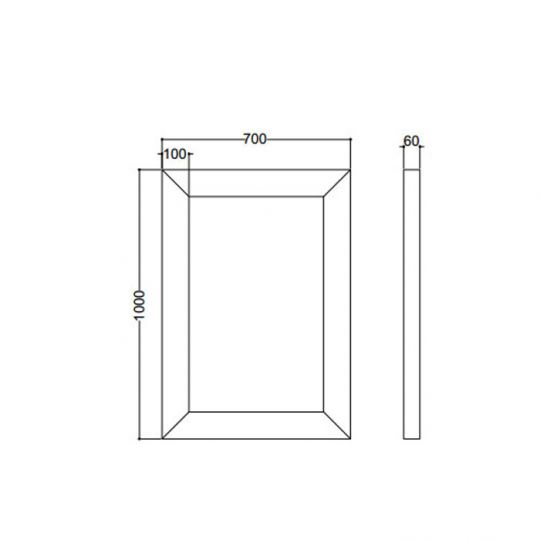 Зеркало Kerasan Retro Specchiera 736502 70x100 см, цвет серебро схема 2
