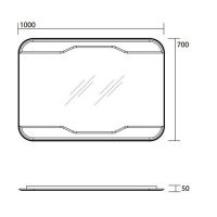 Зеркало Kerasan Waldorf  740601 с выключателем 100х70 см схема 2