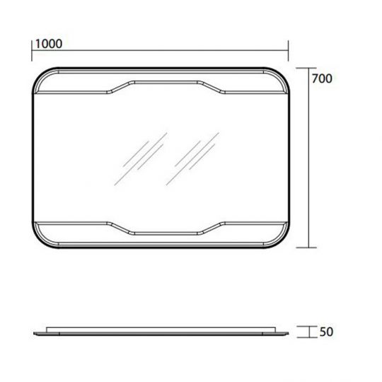 Зеркало Kerasan Waldorf  740601 с выключателем 100х70 см схема 2