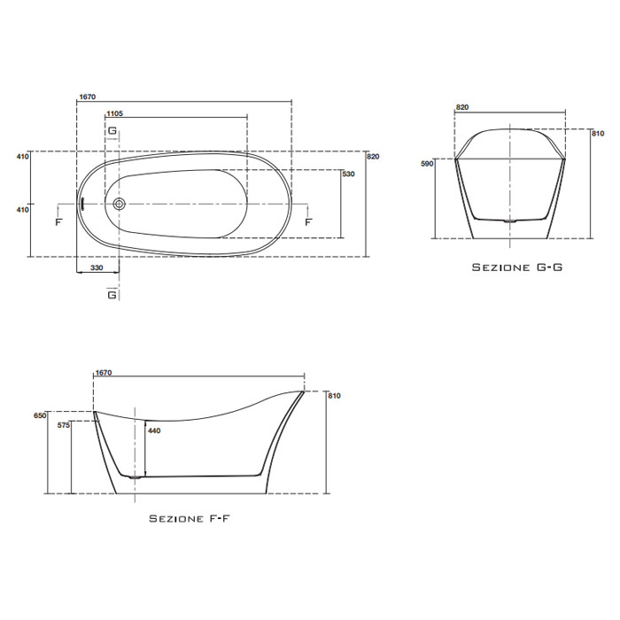 Ванна Kerasan Waldorf 743201 167х82 см, овальная ФОТО