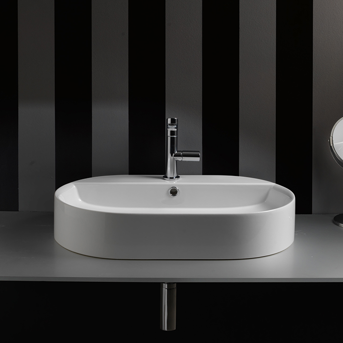 Изображение Накладная раковина Kerasan Ciotola 028501*1, закругленная 65x40 см