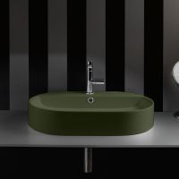 Зеленая накладная раковина Kerasan Ciotola 028511*1, закругленная 65x40 см схема 1