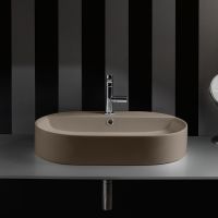 Раковина накладная бежевая Kerasan Ciotola 028581 Nocciola *1, закругленная 65x40 см схема 1