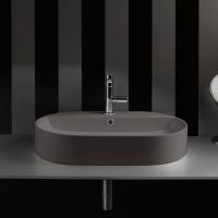 Раковина Kerasan серая Ciotola 028589 Ferro matt *1, закругленная 65x40 см схема 1