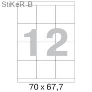 40700677 Самоклеящиеся  этикетки MULTILABEL  70х67,7 мм, 12 шт., бел., А4, 100листов