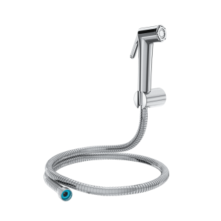 Valtemo VS-8860 krom duş hortum setinin ön görünüşü - Krom ABS gövdəsi və 120 cm paslanmaz hortumu ilə dayanıqlı dizaynı nümayiş etdirir, hamamınıza müasir toxunuş qatır.