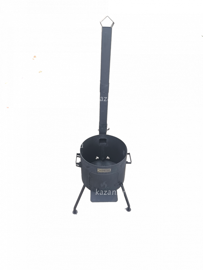 Печь под казан на 10-12л с дверцей и трубой. d-36см.сталь 3 мм