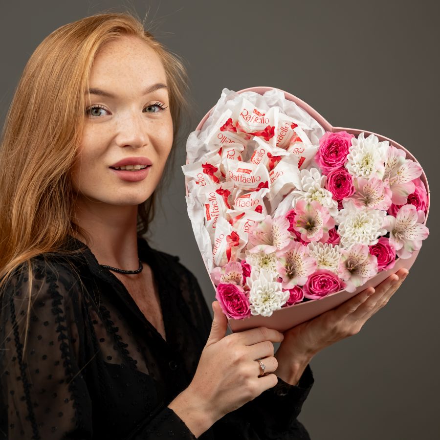 Сердце с рафаэлло (размер S)