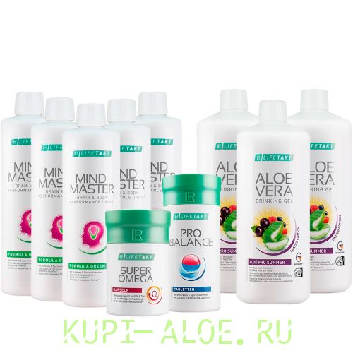 Набор «Антиэйдж» с Алоэ Вера Питьевым Гелем Асаи (Зеленая формула)