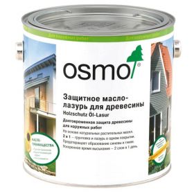 Защитное Масло-Лазурь 0.75л Osmo Holzschutz Ol-Lasur для Древесины, Прозрачное, Шелковисто-Матовое, для Наружных Работ