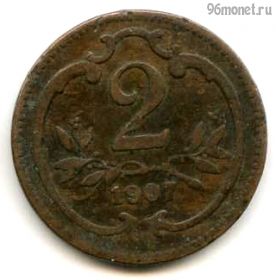 Австро-Венгрия 2 геллера 1907