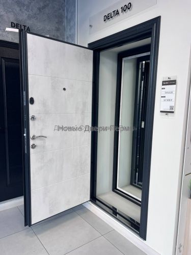 DELTA 100 Темно-серый букле графит, VDM-2, ПВХ Бетон известковый входная дверь