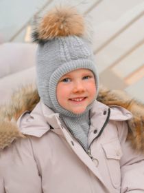 Шапка дет. хб подкл, утепл., 7328 цвет св.серый