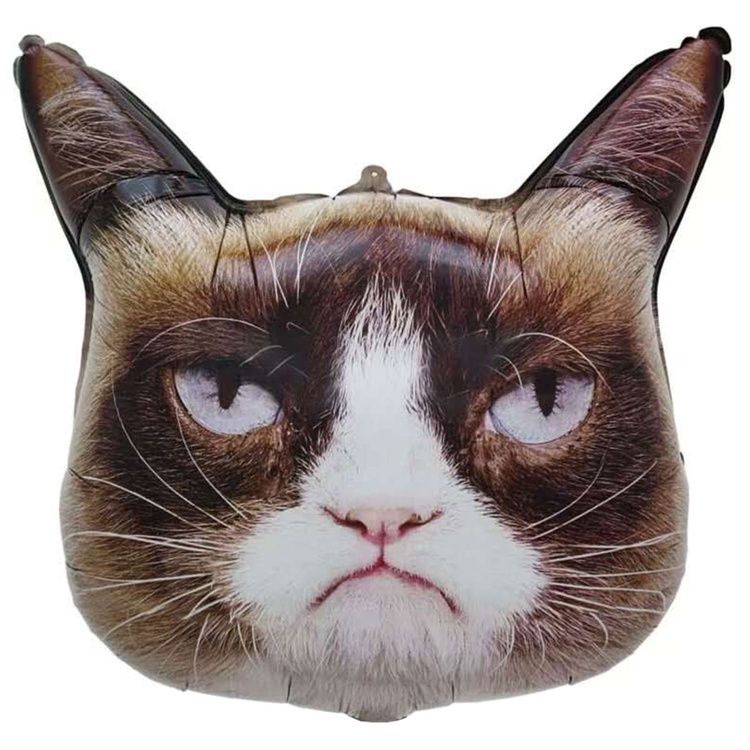 Сердитый кот шар фигурный фольгированный с гелием