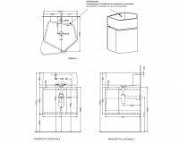 Тумба под раковину подвесная Cielo Kanto KAM50E/KAM50L 50х52х40 см схема 4