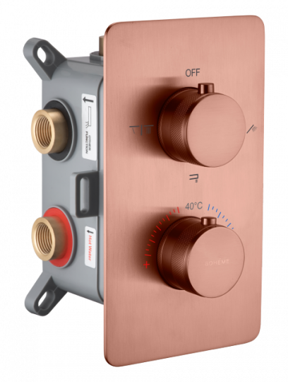 Смеситель Boheme Cell 134-3 встроенный с термостатом, 3-х проходной схема 5