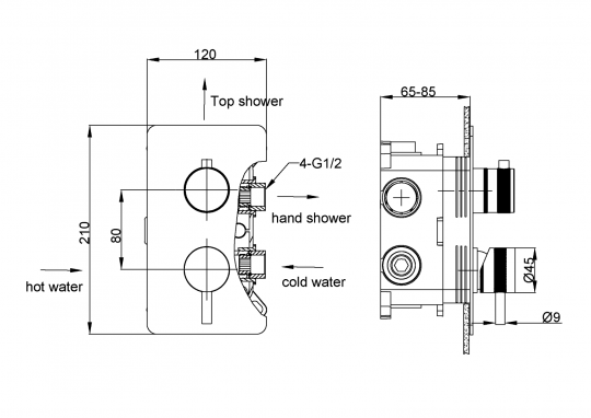 Однорычажный смеситель Boheme Cell 135-2, 2-х проходной схема 11