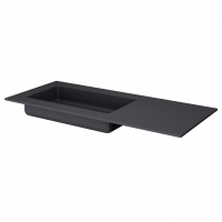 Черная раковина-моноблок Armadi Art Quatro 793-120-A-L 121х52 см, чаша слева схема 1