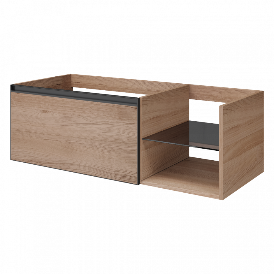 Тумба для раковины Armadi Art Quatro 790-M6-120, стеклянная полка справа, два блока (80+40) ФОТО