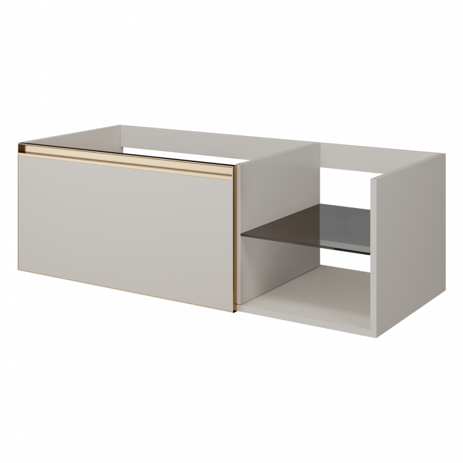 Тумба для раковины Armadi Art Quatro 790-M6-120, стеклянная полка справа, два блока (80+40) ФОТО