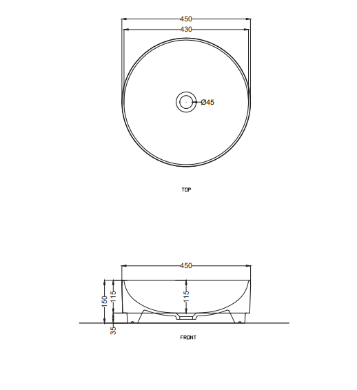 Накладная раковина Cielo Mare MRLAT круглая, диаметр 45 см ФОТО