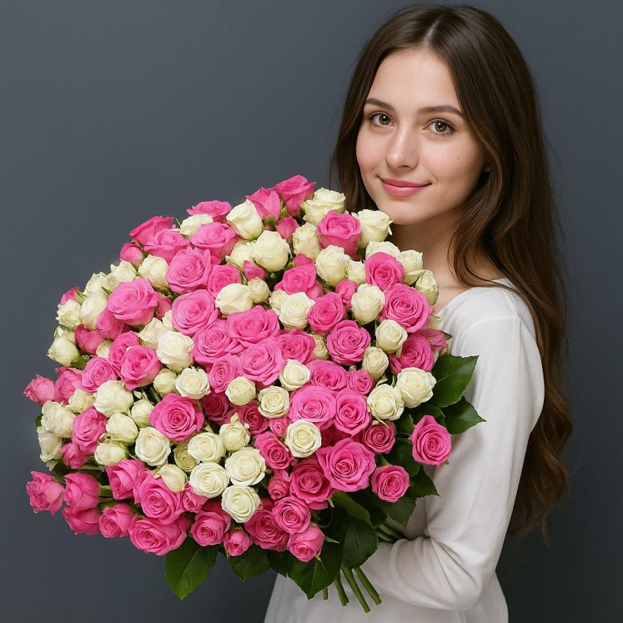 51 кустовая роза (Микс)