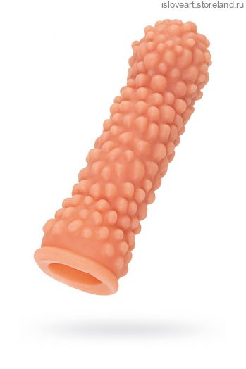Насадка реалистичная KOKOS PENIS SLEEVE с дополнительной стимуляцией, TPE, телесная, 16.5 см