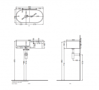 Накладная/подвесная овальная раковина Cielo Les Petites LPLAO60/LPLAO60SF 60х30х16 см схема 2