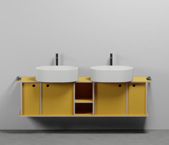 Тумба подвесная/напольная Cielo Theo 175 из материала Fenix, с 4 ящиками и открытой полкой THMF175A4/THMF175A4SF 175х63х38 см ФОТО